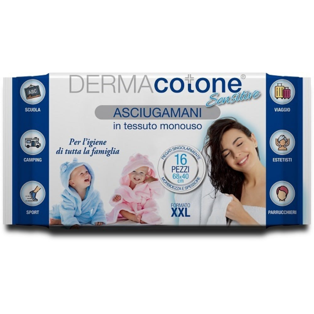 Dermacotone- Confezione 16 Pezzi Asciugamano Monouso Formato Xxl (68x40) Art. Asciugamano Monouso