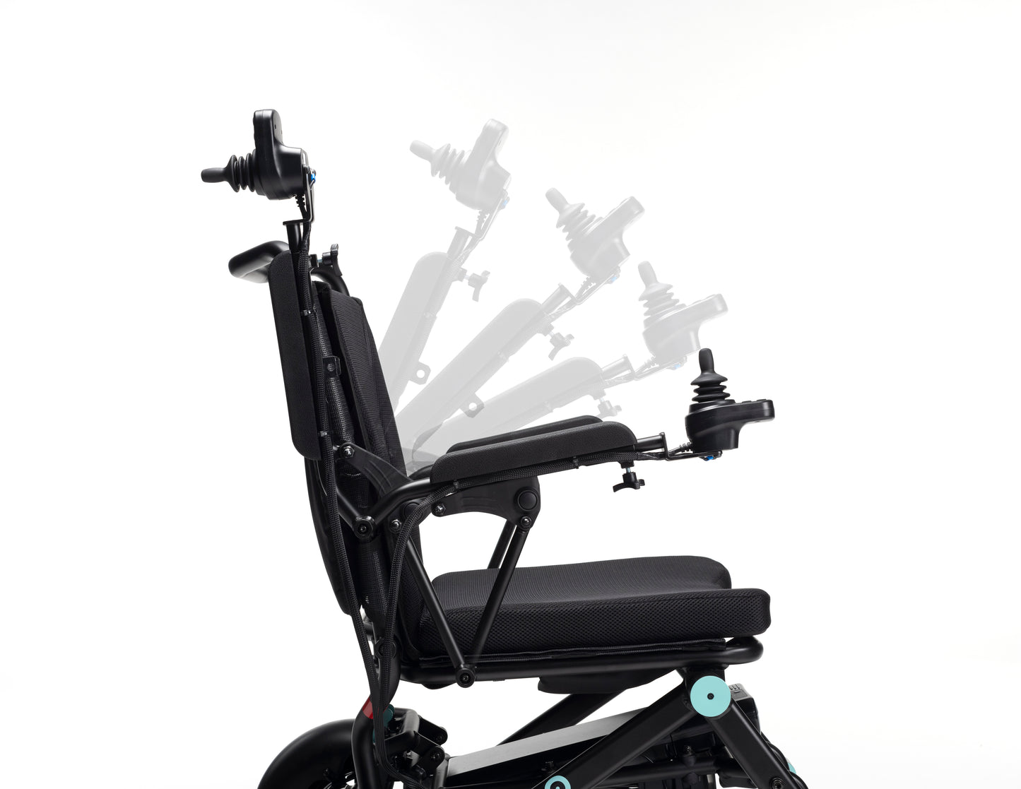 Carrozzina interno elettronica pieghevole e leggera Mod. PLEGO STANDARD SENZA SWING AWAY