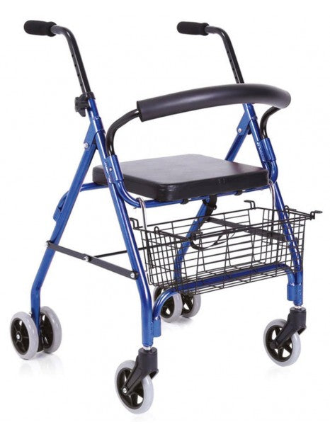 Rollator pieghevole in alluminio verniciato – 4 ruote – Atos