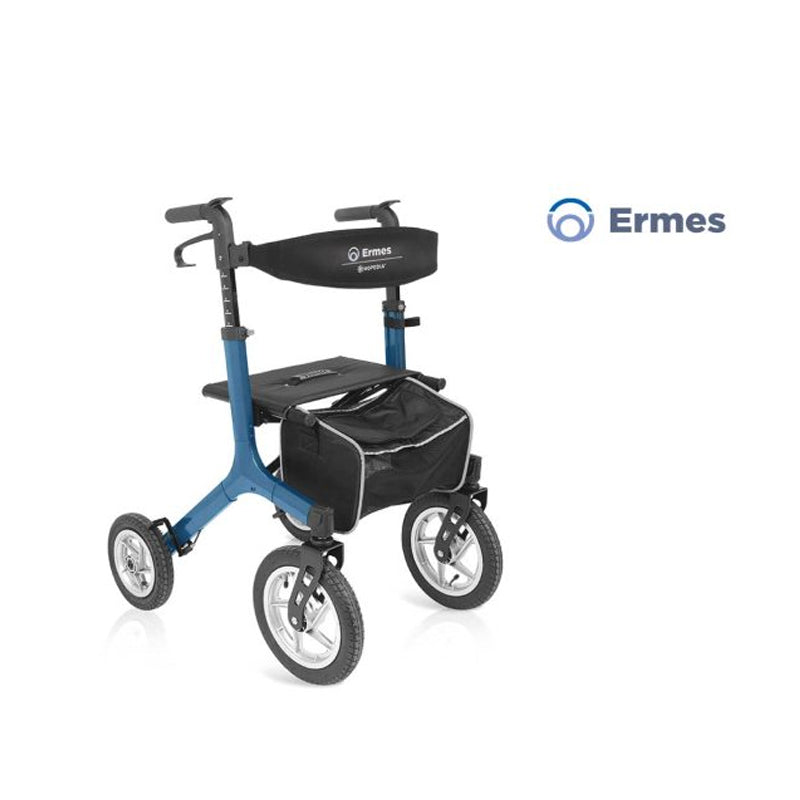 Rollator pieghevole in alluminio 4 ruote pneumatiche