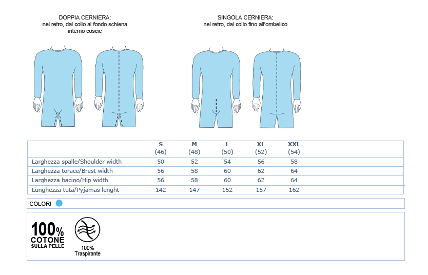 Pigiama sanitario per degenti uomo