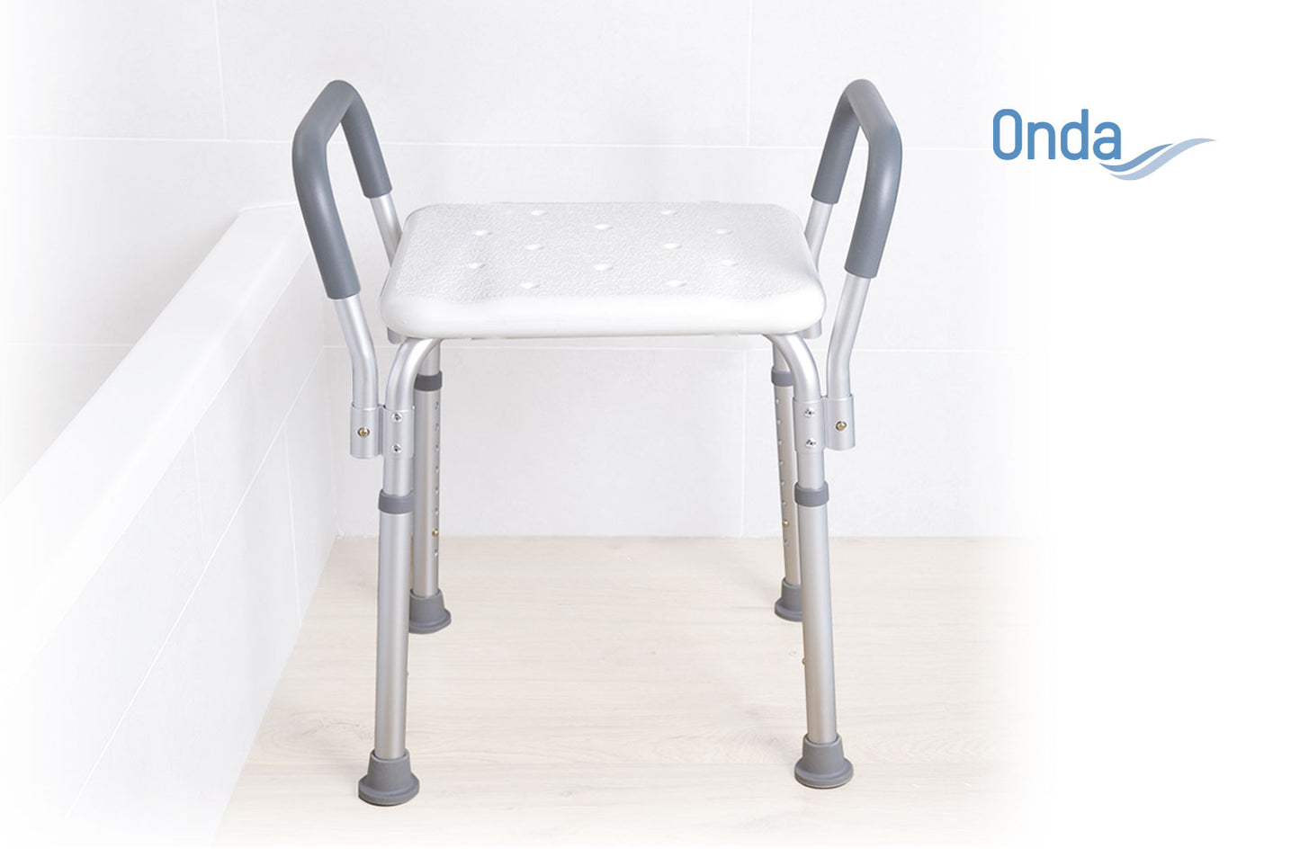 Sedile da doccia con braccioli imbottiti – Senza schienale – Serie Onda