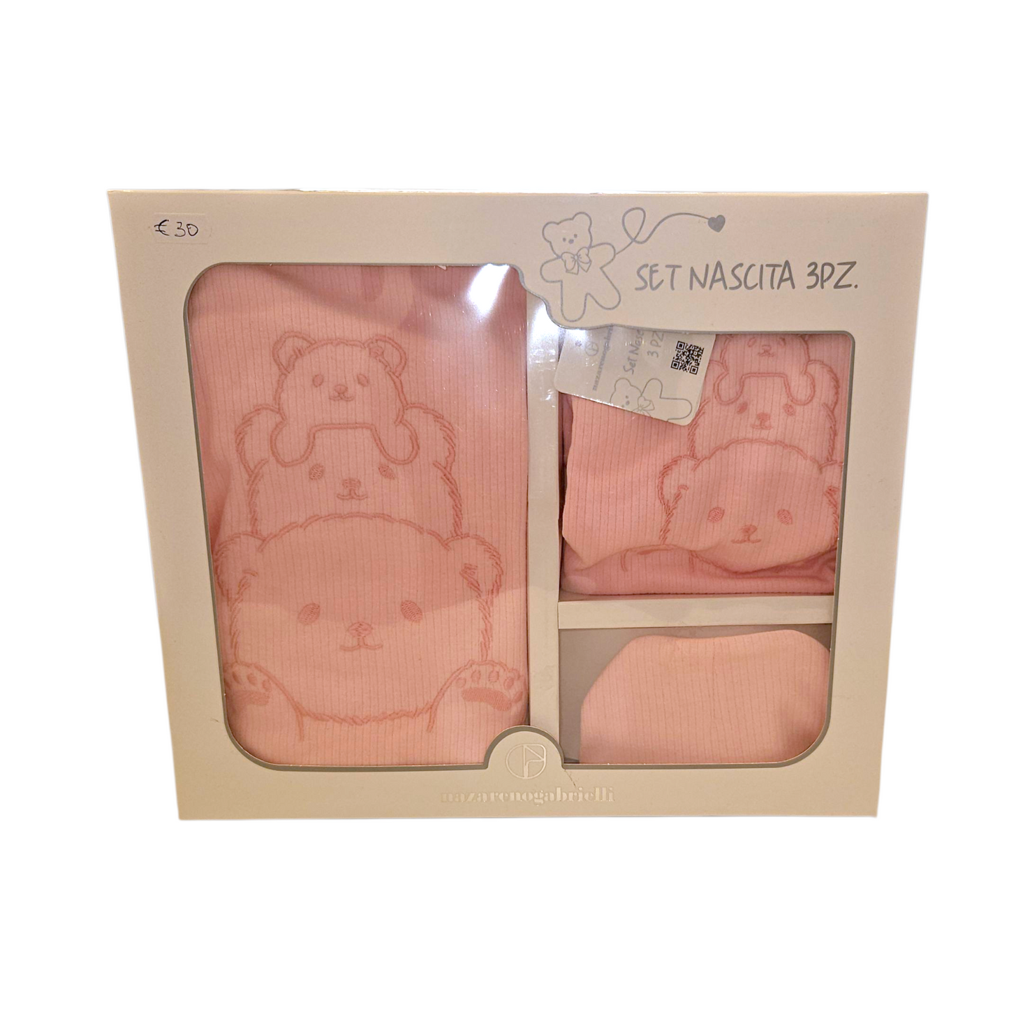 Set nascita in cotone 3 pz. Tutina, copertina e cappellino 1-3 mesi. Nazareno Gabrielli
