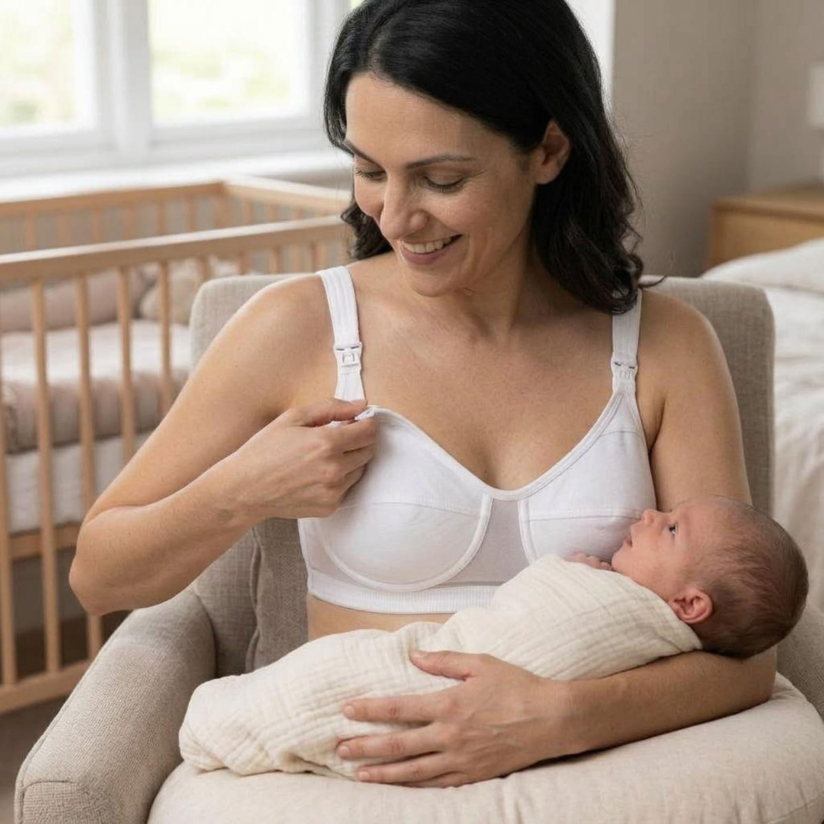 Reggiseno Allattamento Cotone e Tulle Coppa C
