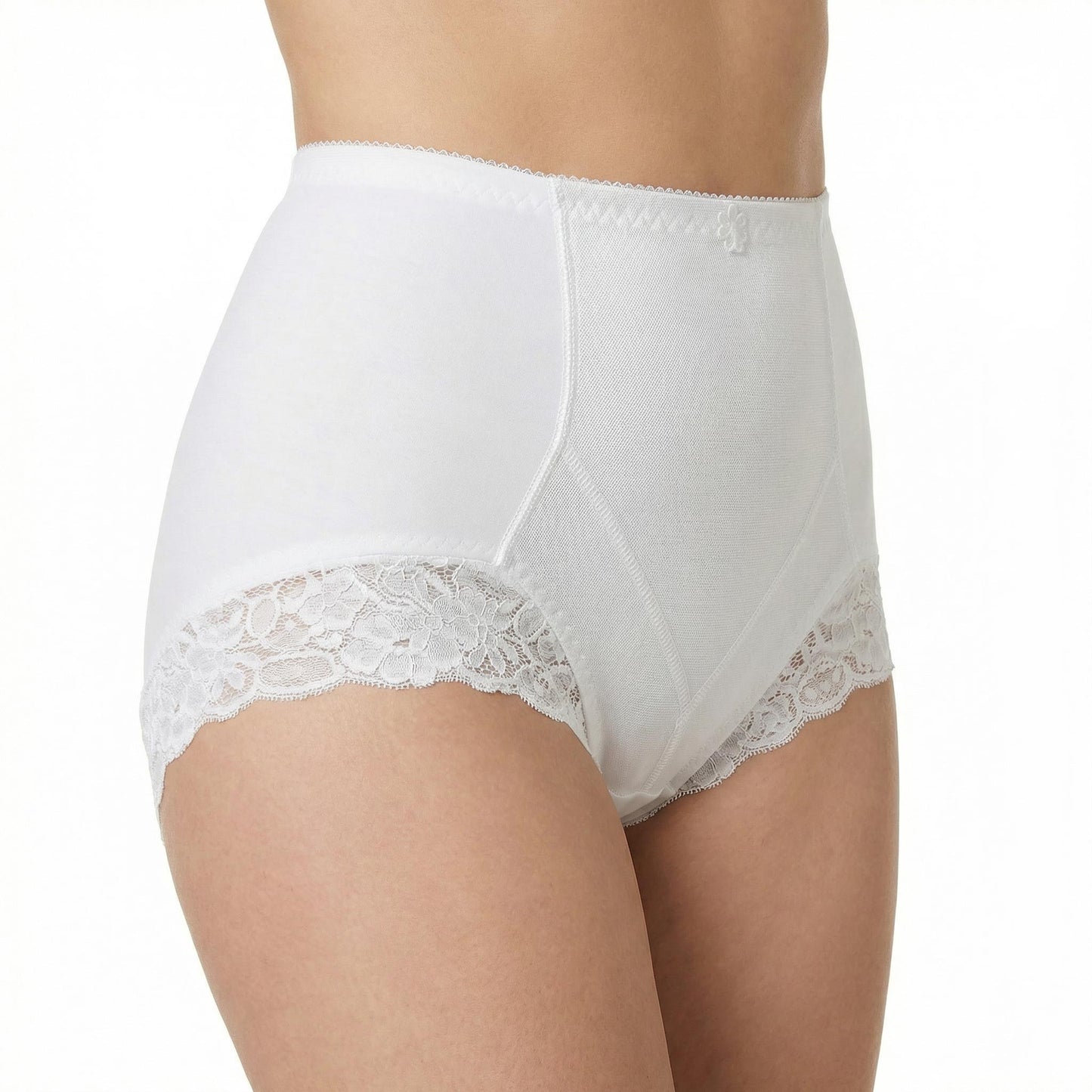 Guaina Post Parto con inserti in pizzo Bianco