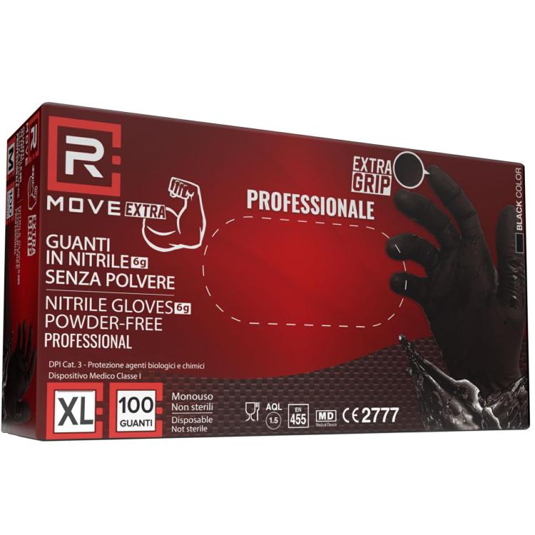 Guanti In Nitrile Monouso 100Pz Ultra Resistenti Lavoro Industria Meccanici - XL