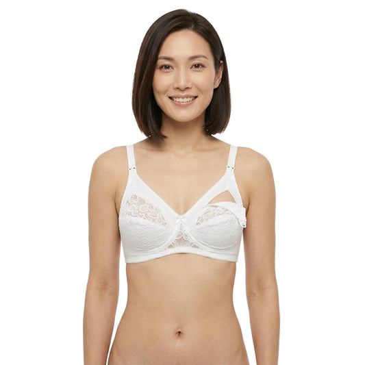 Reggiseno Allattamento con pizzo rebrodè coppa B Bianco