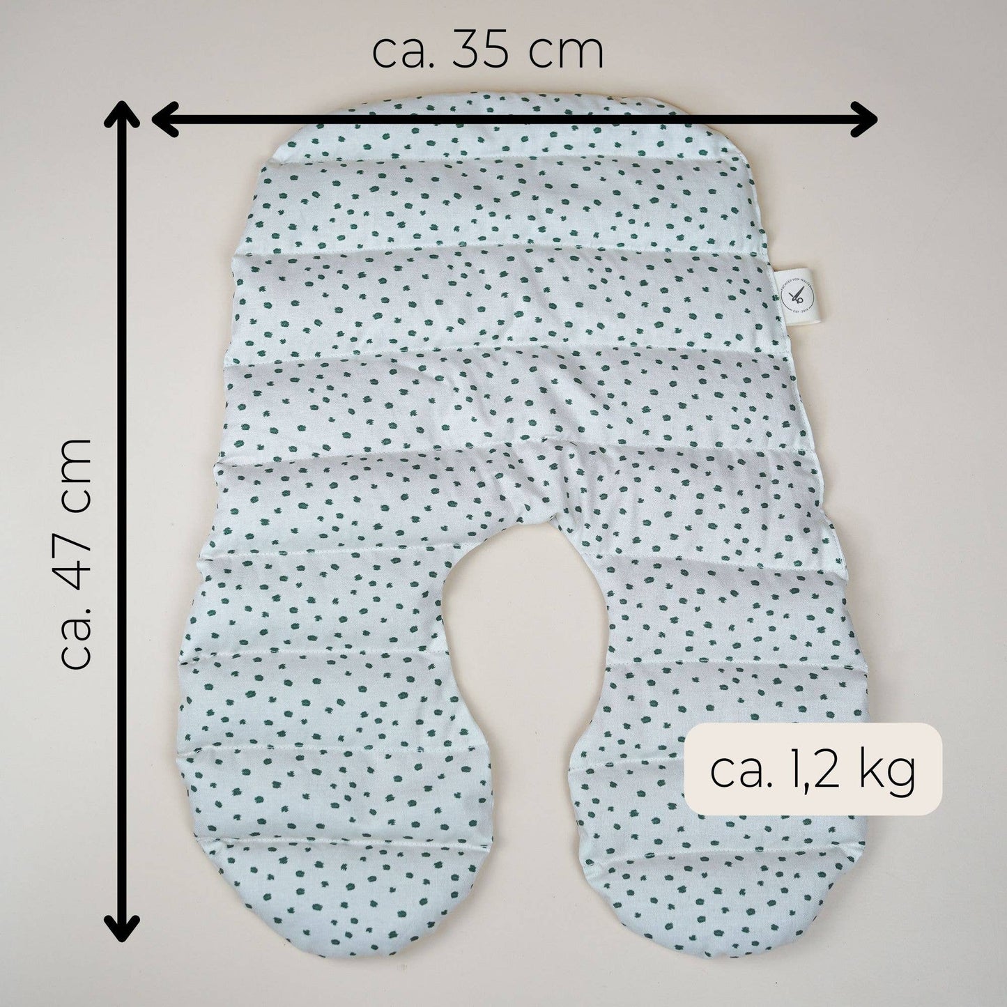 Cuscino di semi biologico di farro per il collo - Cuscino per il collo a pois