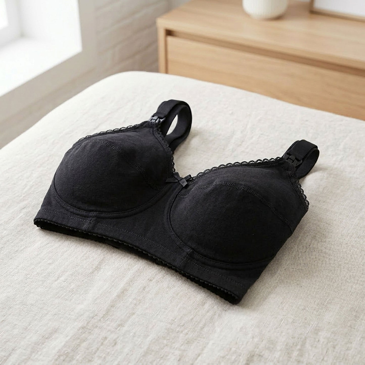 Reggiseno Allattamento Cotone Coppa C Nero