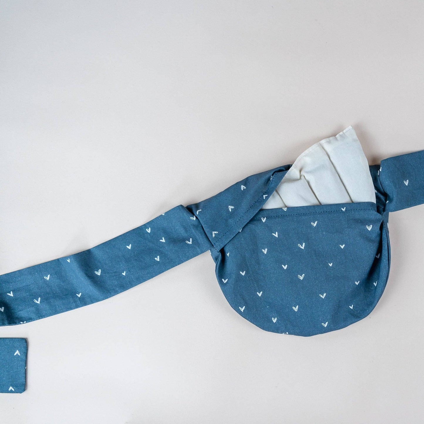 Cuscino di semi da legare - Fascia pancia cuoricini blu