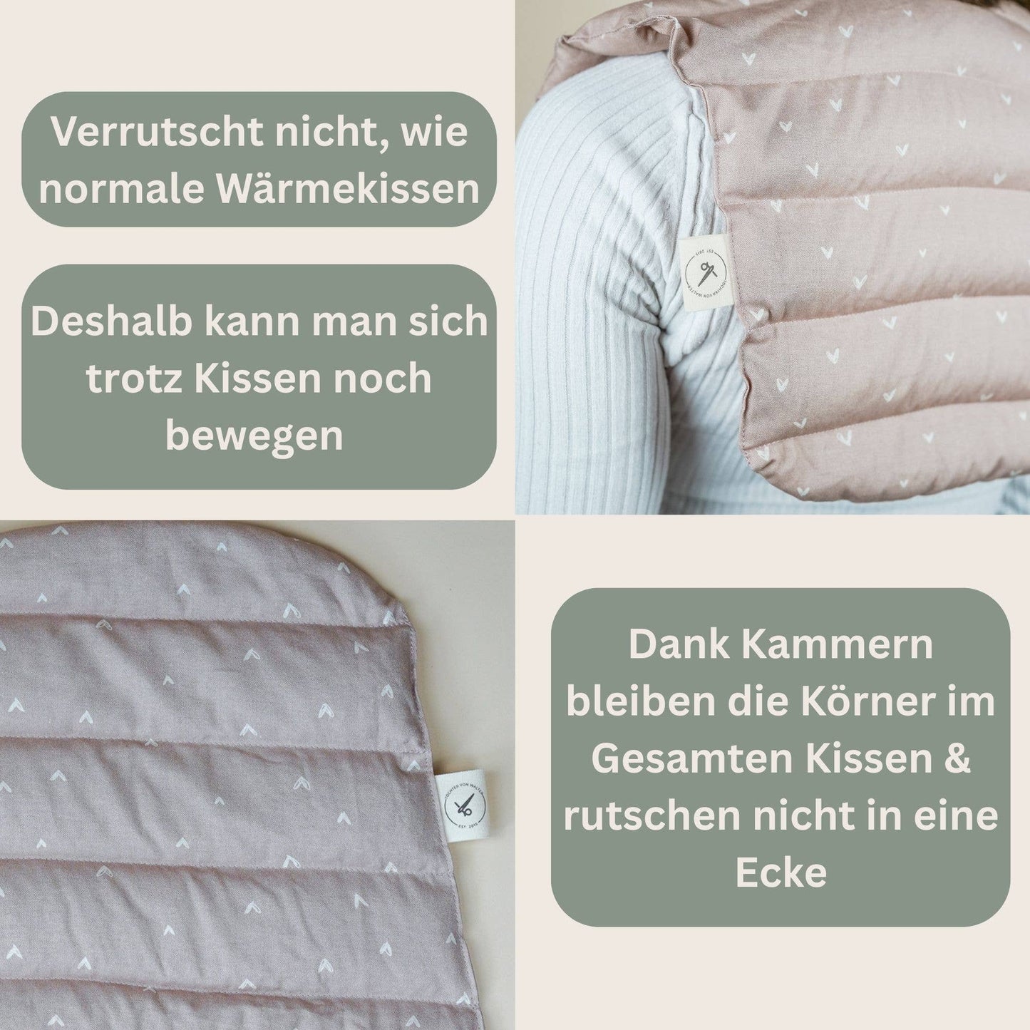 Cuscino termico riempito con farro per il collo cuscino di farro rosa