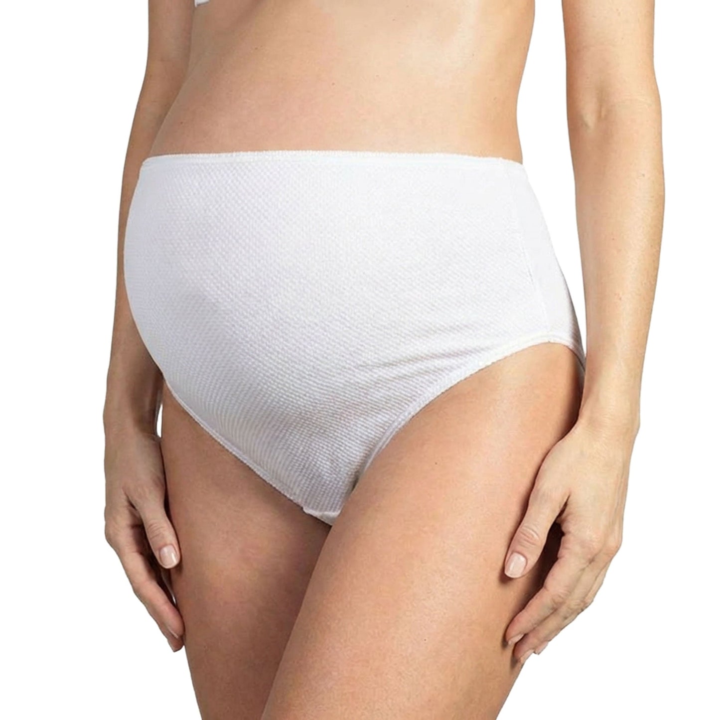 Mutanda Gestante in Cotone Piquet Bianco