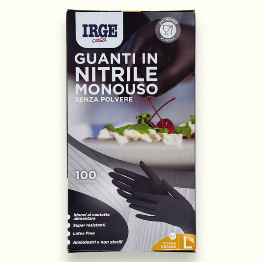 Irge Home - Confezione 100 Pezzi Guanti Monouso In Nitrile Senza Polvere (adatto Agli Alimenti) Art.gua6244a