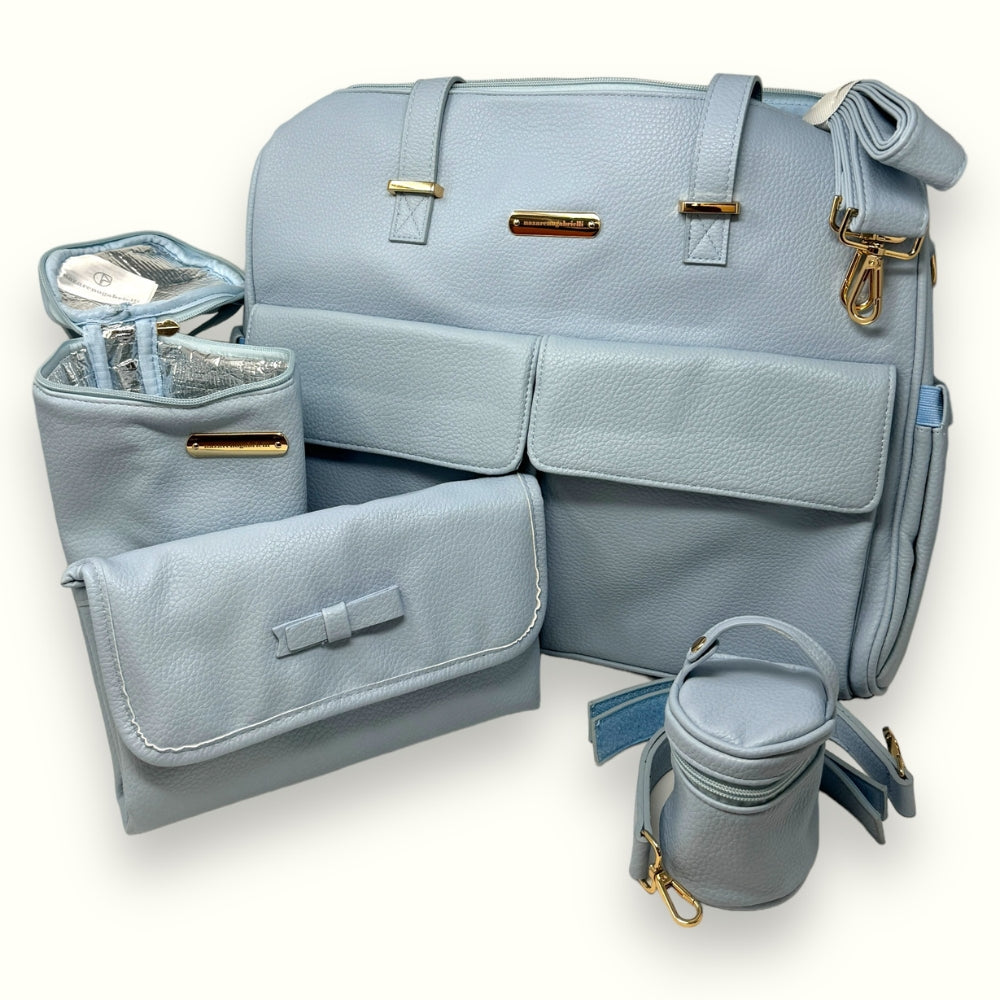 Nazareno Gabrielli - Set Borsa Nascita 7pezzi (borsa - Fasciatoio - Portabiberon - Portaciuccio - Sacchetto Ricambio - Tracolla - Ganci Per Passeggino) Art. Ng505