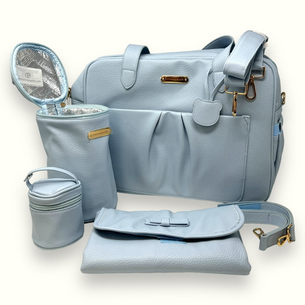 Nazareno Gabrielli - Set Borsa Nascita 7pezzi (borsa - Fasciatoio - Portabiberon - Portaciuccio - Sacchetto Ricambio - Tracolla - Ganci Per Passeggino) Art. Ng506