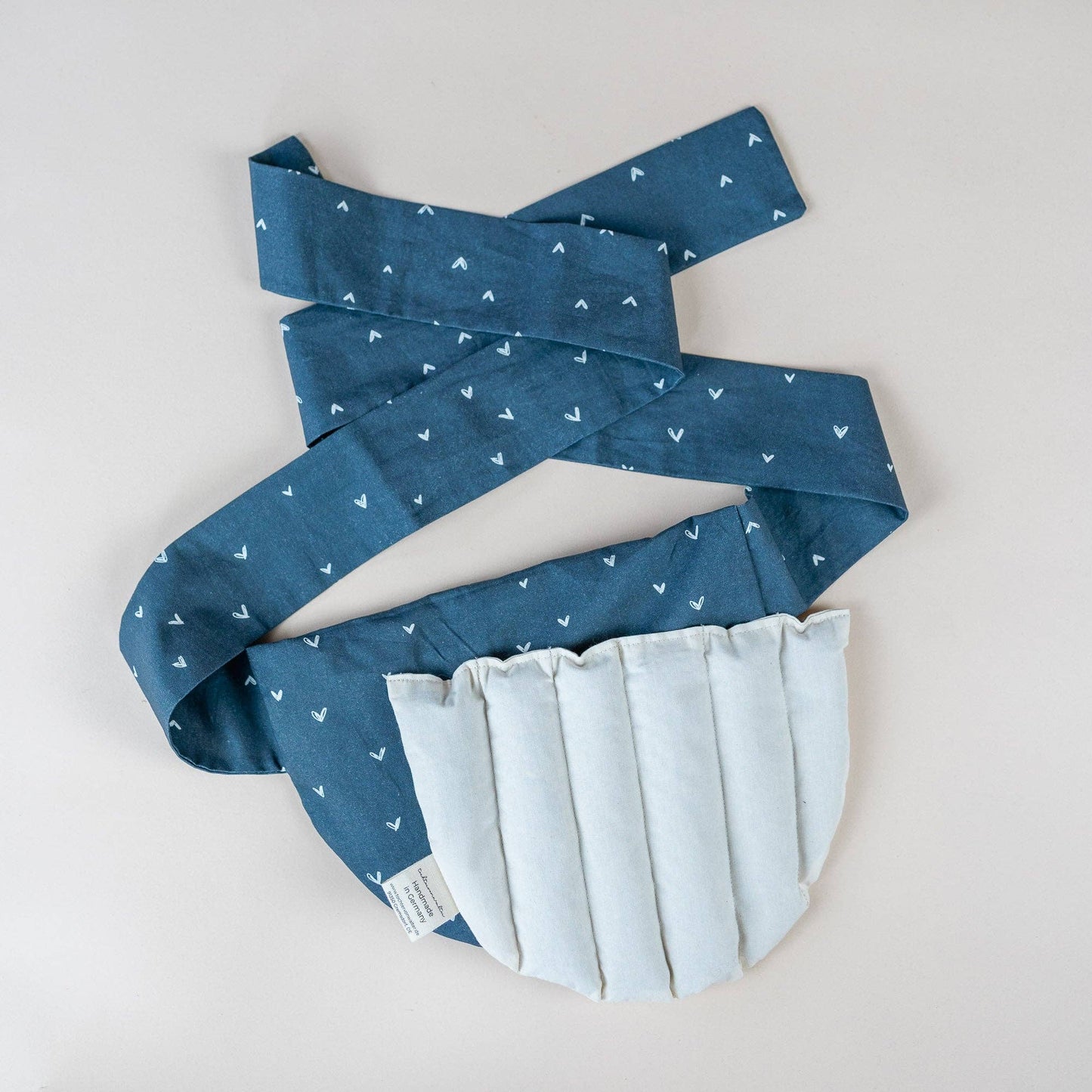 Cuscino di semi da legare - Fascia pancia cuoricini blu