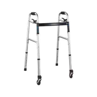 Deambulatore fisso push-down con ruote piroettanti 7,5 cm.