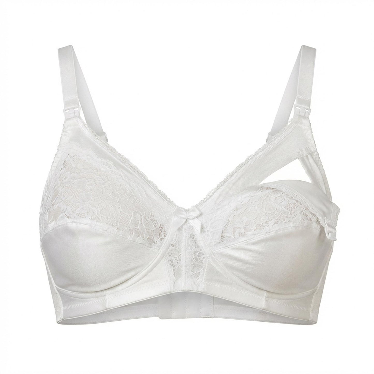 Reggiseno Allattamento in cotone con pizzo coppa C Bianco