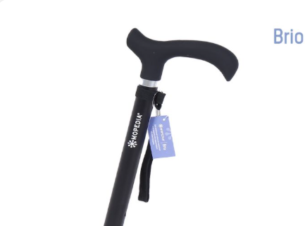 Bastone in alluminio monocromatico con manico Derby in ABS e TPR – Brio