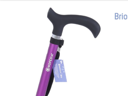 Bastone in alluminio monocromatico con manico Derby in ABS e TPR – Brio