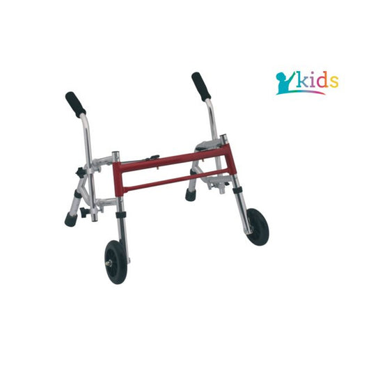 Deambulatore pieghevole in alluminio anodizzato – Bambini – 2 ruote e 2 puntali – Serie Kids