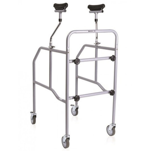 Deambulatore ascellare in acciaio con freni, smontabile