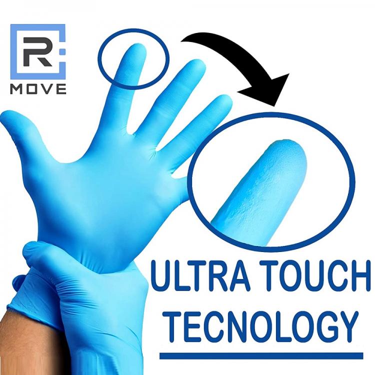 100 Guanti Monouso In Nitrile Blu Senza Polvere/Lattice Uso Medico E Alimenti S