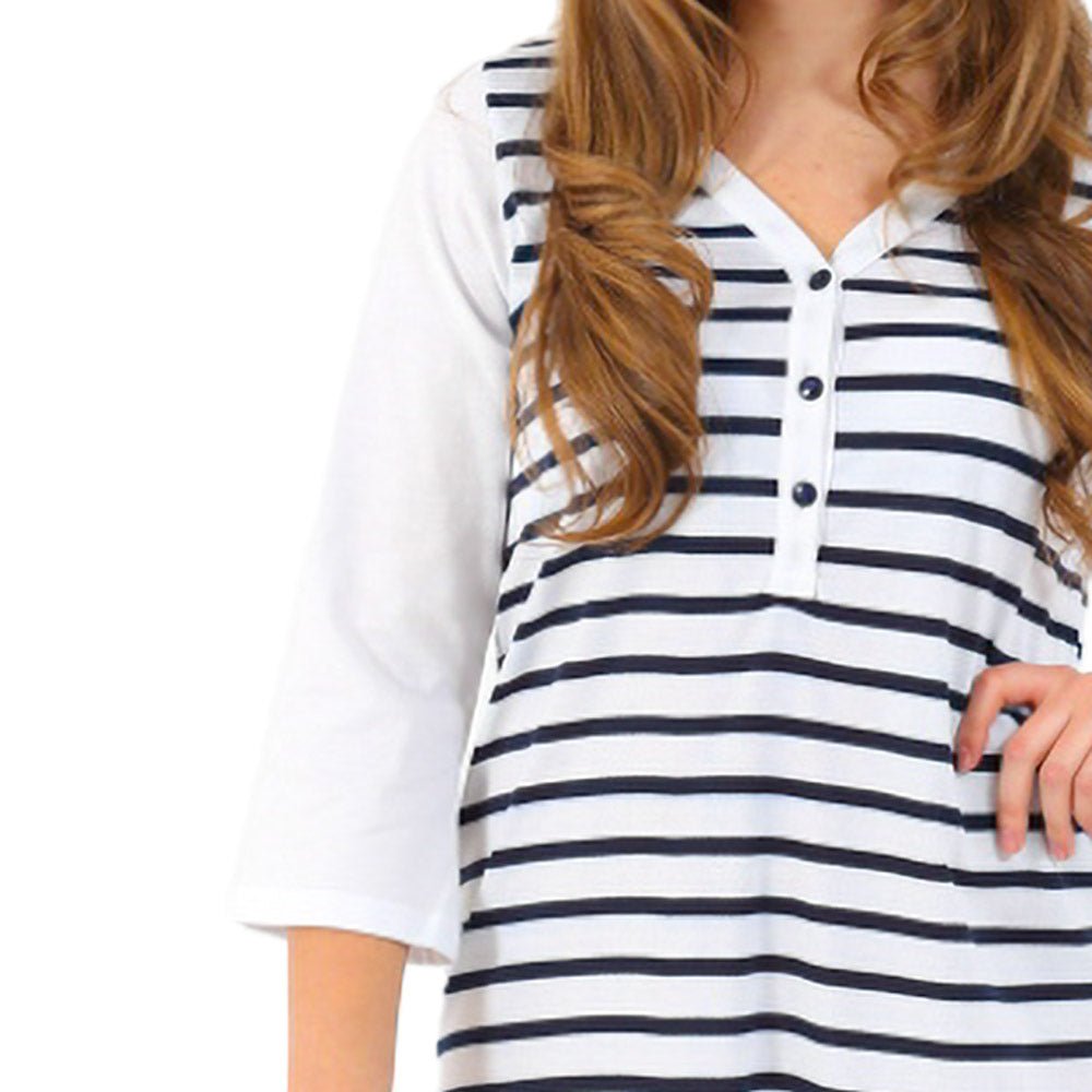 Camicia da Notte manica 3/4 polo Bianco