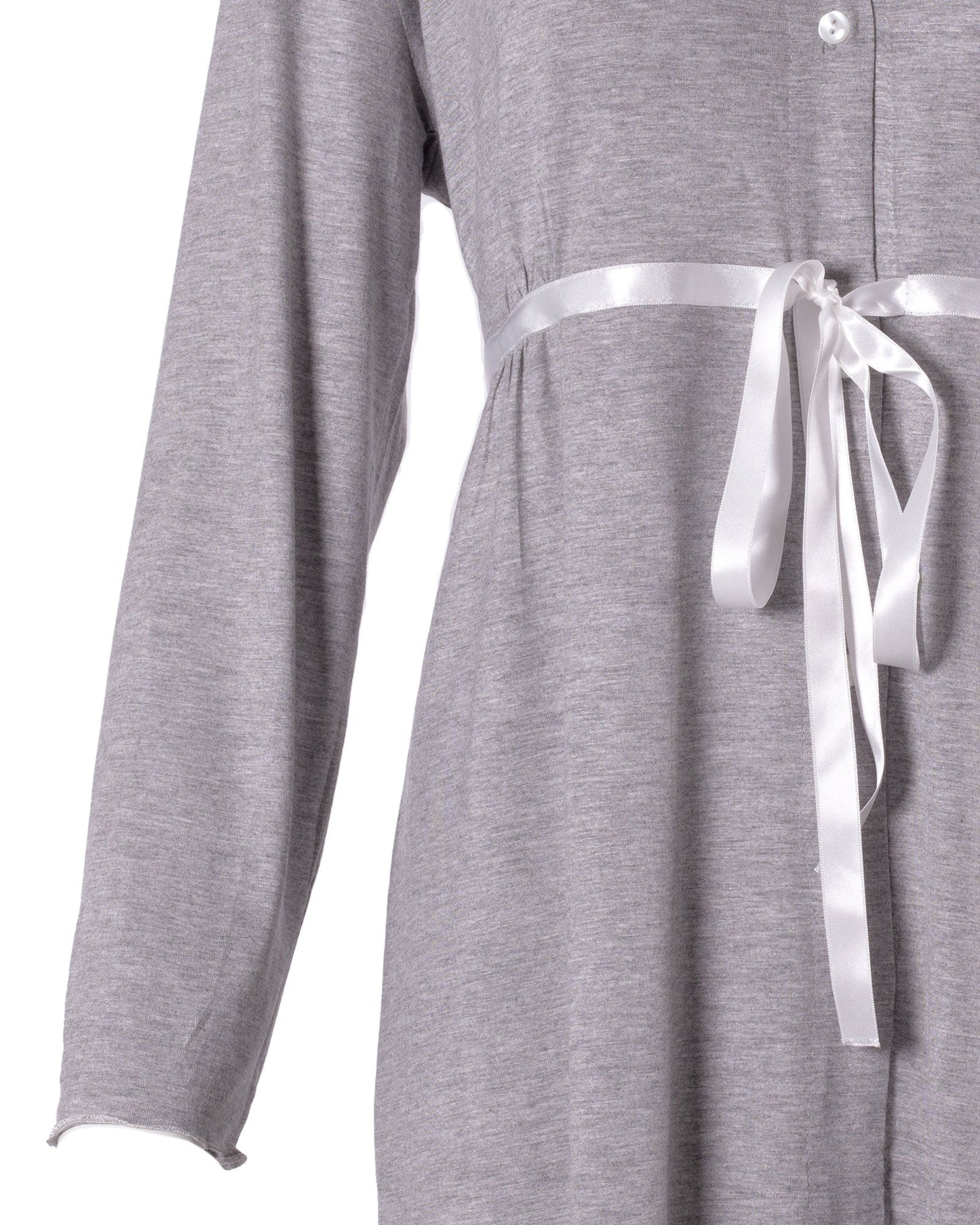 Camicia parto aperta melange maniche lunghe Grigio