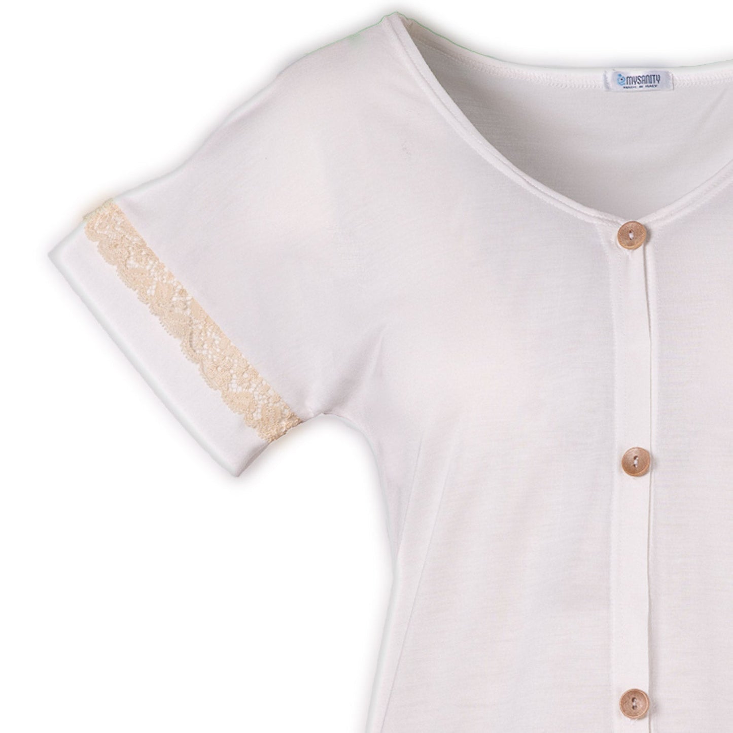 Camicia parto bamboo con pizzo