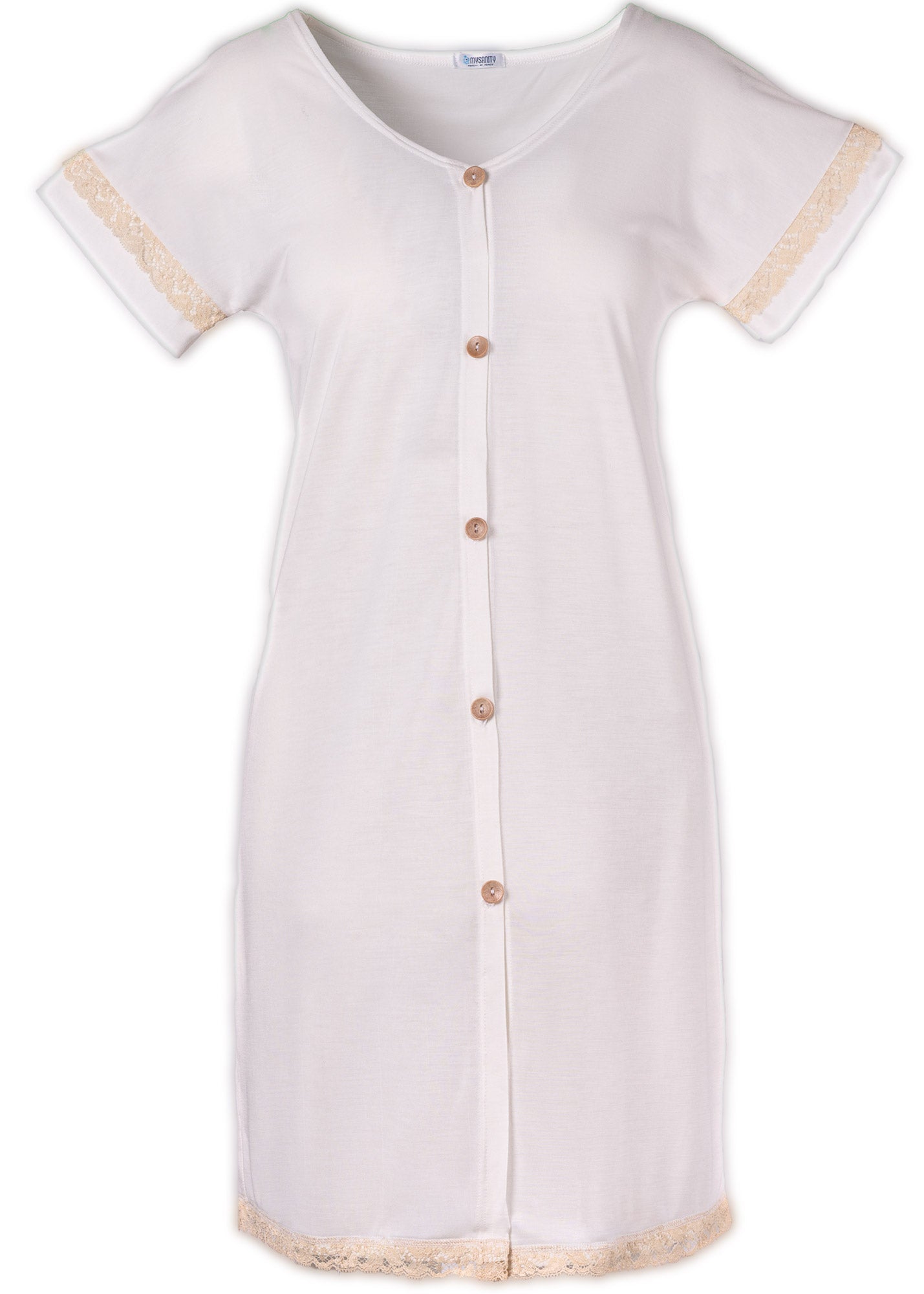 Camicia parto bamboo con pizzo