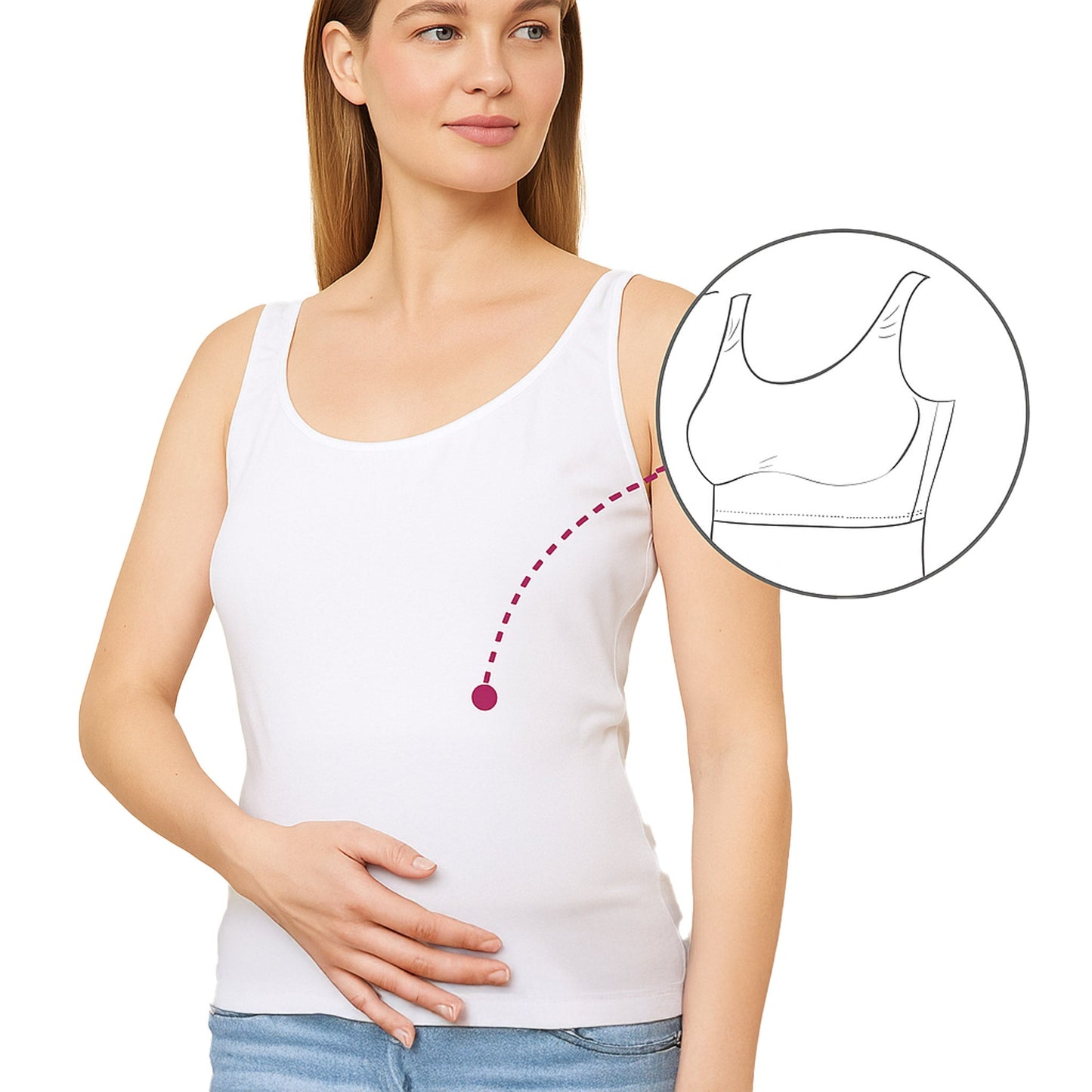 Canottiera Premaman Cotone Elasticizzato con Sostegno Seno