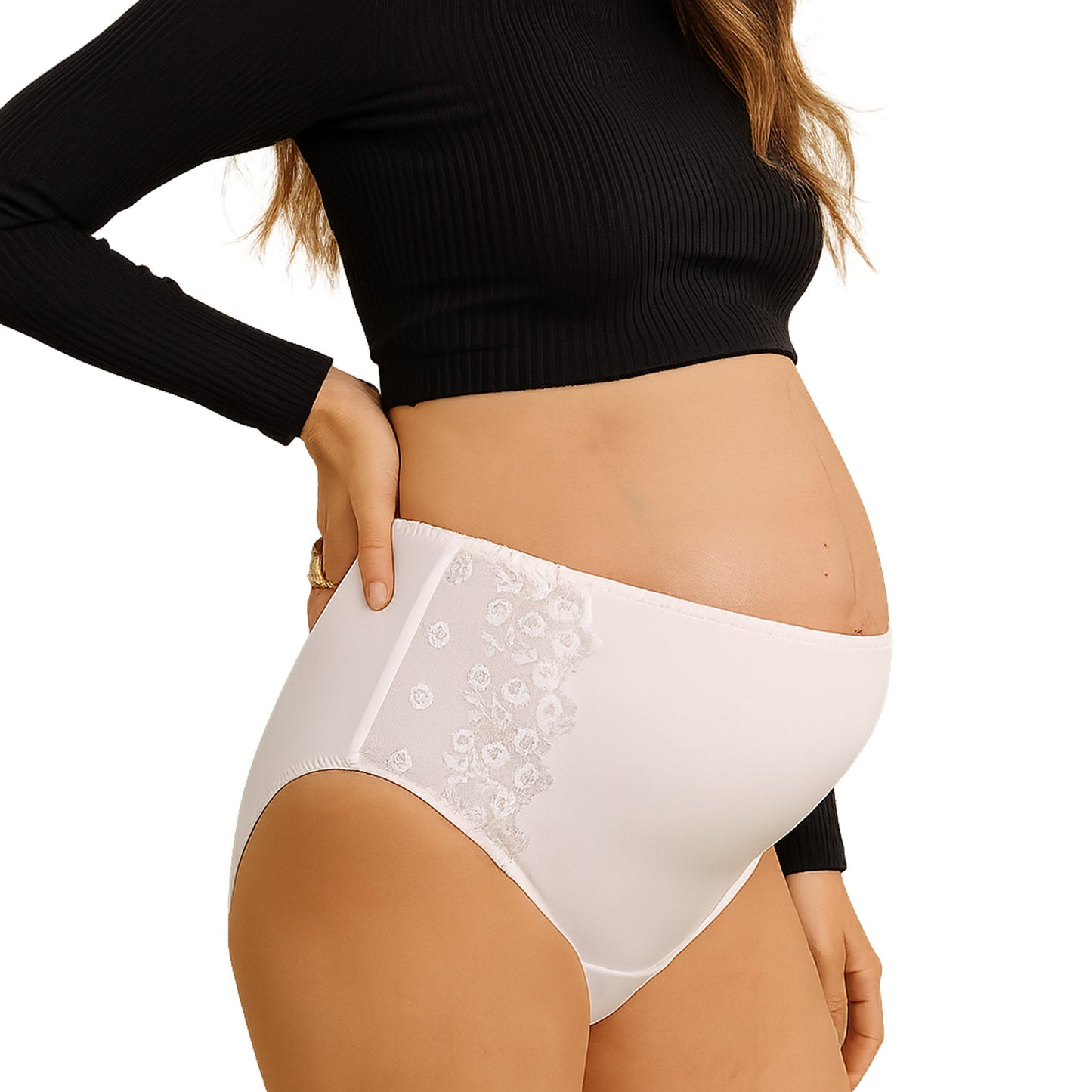 Slip Premaman Vita Alta in Tulle Ricamato