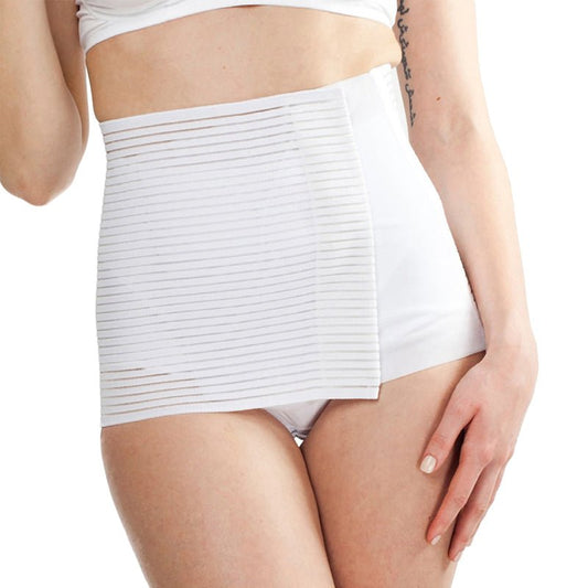 Fascia Post Parto Millerighe Traspirante Bianco