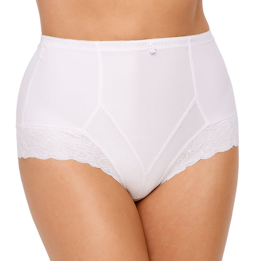 Guaina Post Parto con inserti in pizzo Bianco
