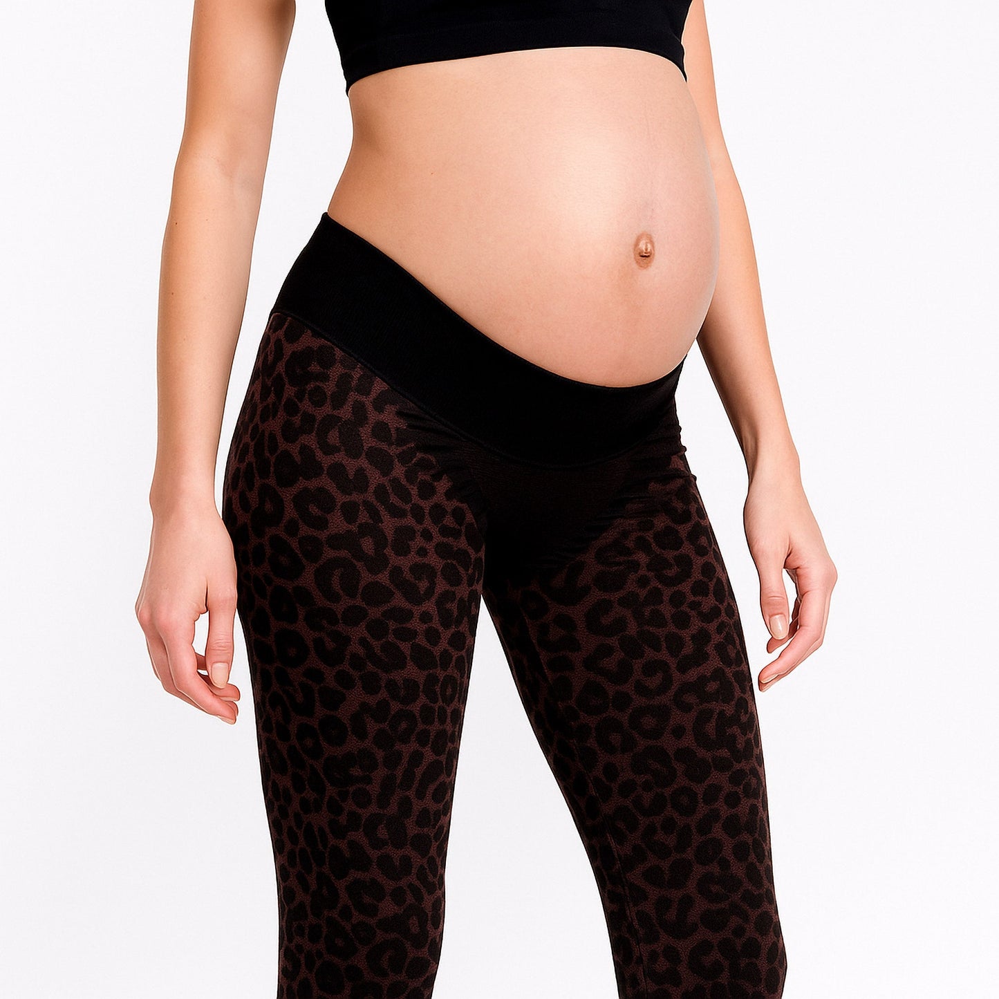 Leggings Premaman Leo Tabacco con Fascia di Sostegno