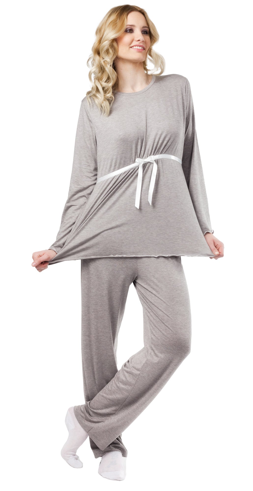 Pigiama due pezzi gravidanza Grigio