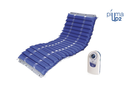 Kit antidecubito a ciclo alternato Piuma UP2 – Materasso Nylon+PVC – H 10,2 cm a 20 elementi intercambiabili e compressore con regolazione