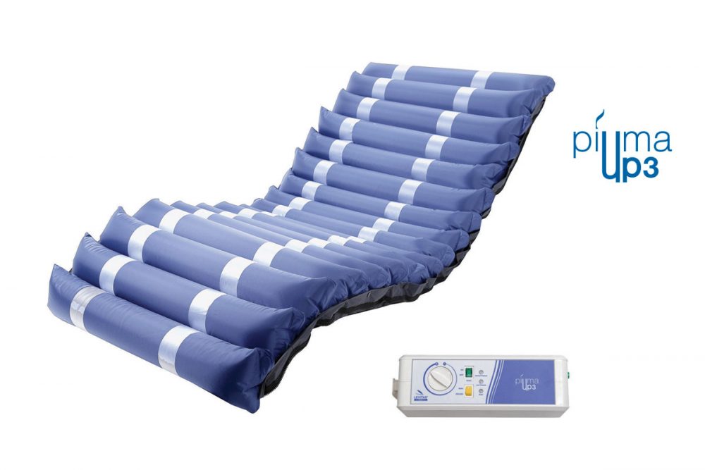 Kit antidecubito a ciclo alternato Piuma UP3 – Materasso Nylon+PVC – H 13 cm a 17 elementi intercambiabili e compressore con regolazione