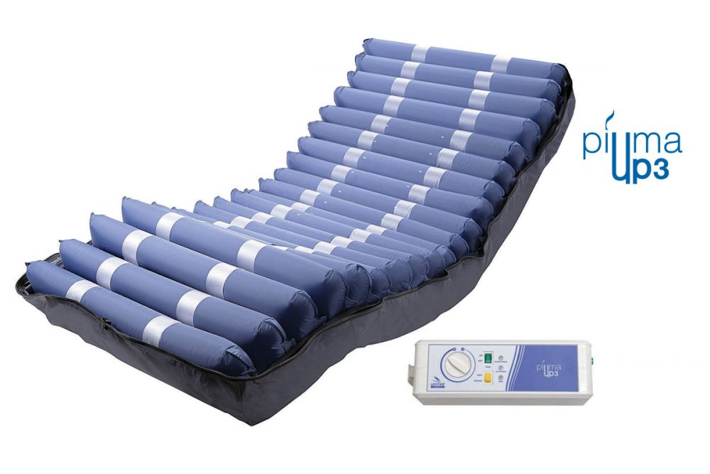 Kit antidecubito a ciclo alternato Piuma UP3 – Materasso Nylon+TPU – H 20,3 cm a 20 elementi intercambiabili e compressore con regolazione