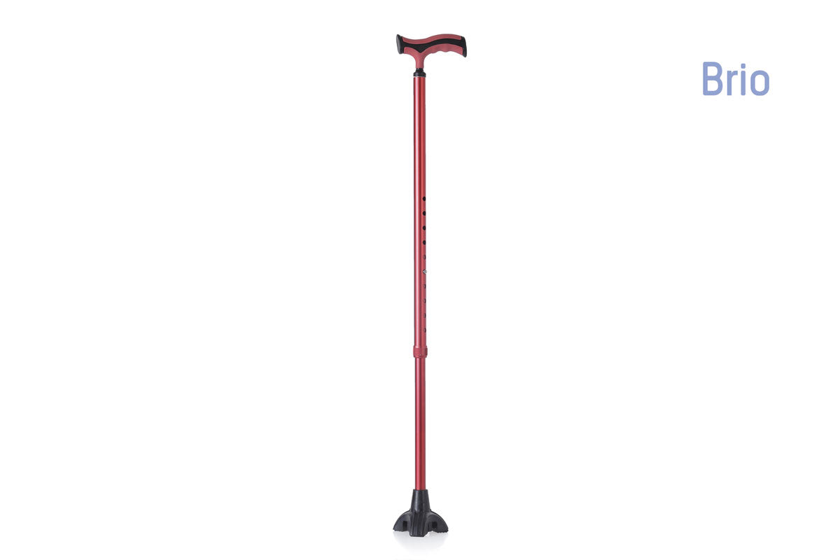 Bastone in alluminio anodizzato colorato, puntale con base larga – Brio