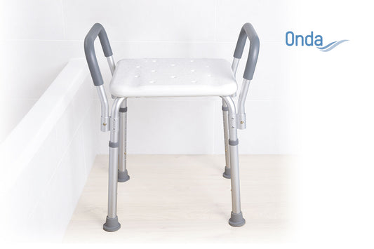 Sedile da doccia con braccioli imbottiti – Senza schienale – Serie Onda