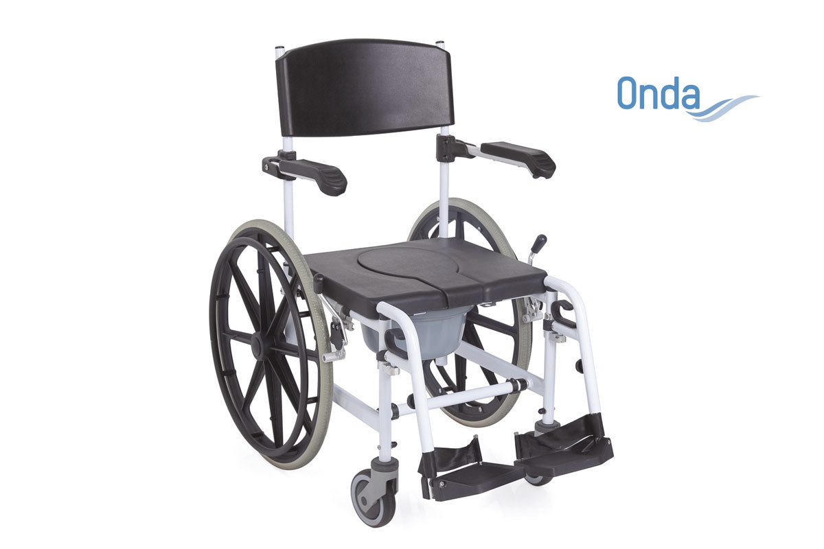 Sedia comoda per WC e per doccia ad autospinta – Imbottitura in PU