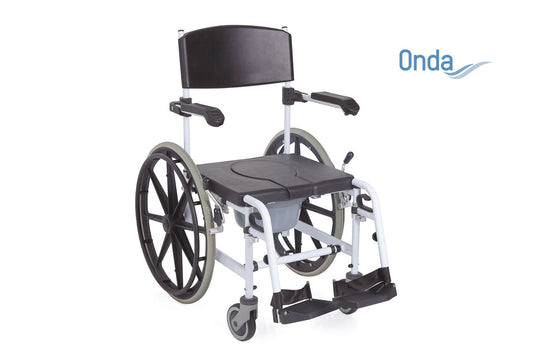 Sedia comoda per WC e per doccia ad autospinta – Imbottitura in PU