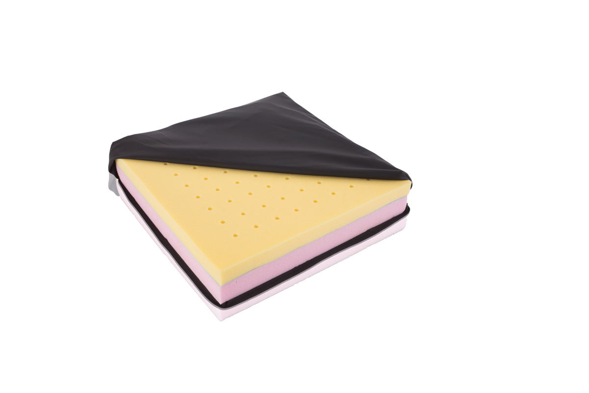 Cuscino forato in schiuma viscoelastica espansa – Base portante in poliuretano – Fodero amovibile mediante cerniera in dotazione
