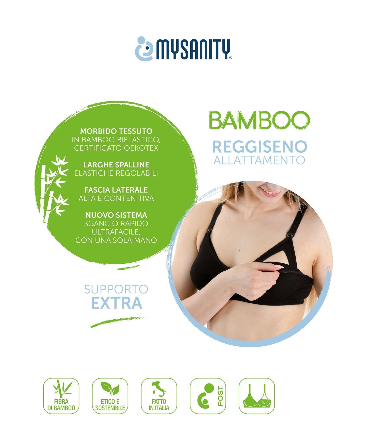 Reggiseno Allattamento Supporto Extra Coppa C Verde Felce