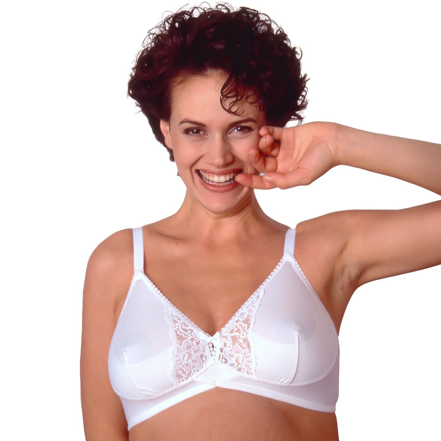 Reggiseno Premaman in Cotone con Pizzo Coppa C Bianco