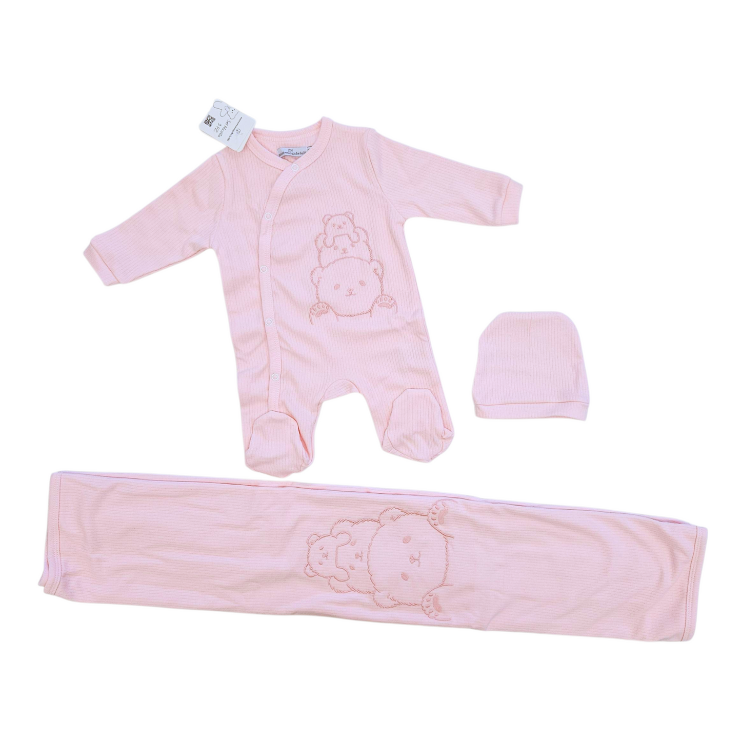 Set nascita in cotone 3 pz. Tutina, copertina e cappellino 1-3 mesi. Nazareno Gabrielli