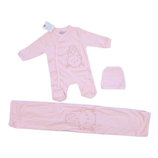 Set nascita in cotone 3 pz. Tutina, copertina e cappellino 1-3 mesi. Nazareno Gabrielli