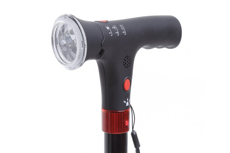 Bastone in alluminio con luce di cortesia e avviso acustico – Regolabile in altezza – Brio